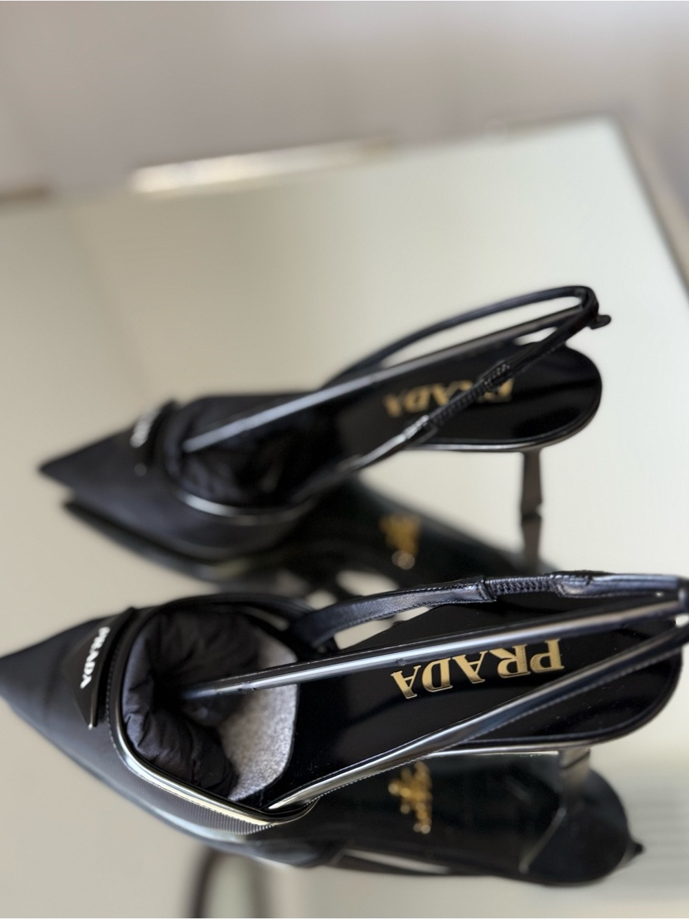 New Prada Mesh fabric slingback pumps $1,270 36 - Picture 10 of 10